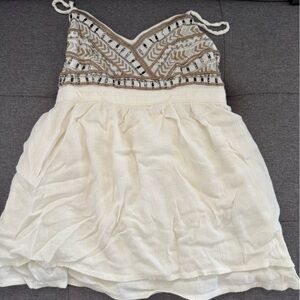 Vintage y2k Hollister Cream and Tan Embellished Top